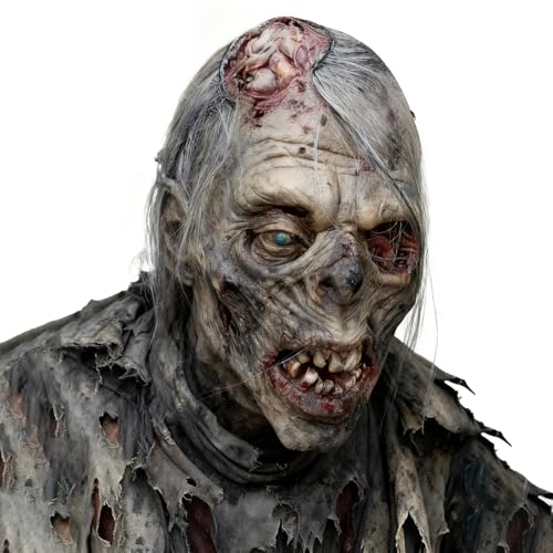 AGGOIMIKOT Masque de zombie réaliste avec cheveux pour Hallo