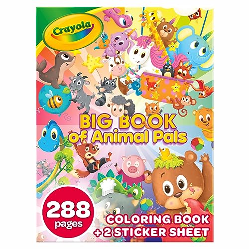 CRAYOLA Livre de coloriage, grand livre damis danimaux, 288 