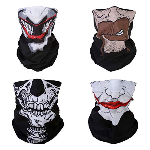 SMEHCF 4 Crâne Vampire Bandeau Bandana Cagoule Demi Masque B