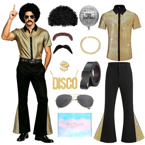 YYDSXK Tenue Annee 70, Deguisement Disco Homme incluant Perr