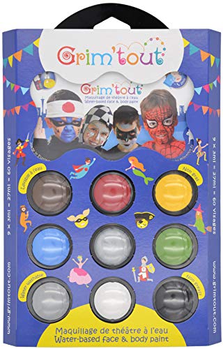 GRIM'TOUT Palette Maquillage Enfant 9 Couleurs - Peinture Vi