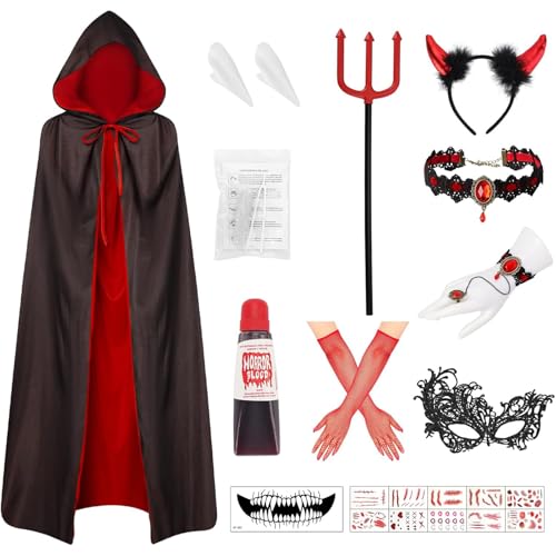 13 Pièces Ensemble Costume Halloween Vampire Enfant,90/120cm