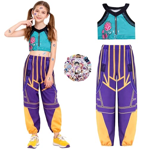 Kitimi LMNT Costume Cosplay pour Filles avec Autocollants, T