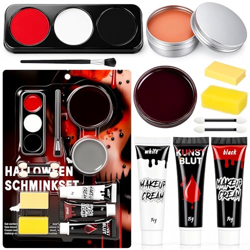 Kit Maquillage Halloween Blanc Noir Rouge