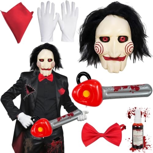 Ensemble Masque Halloween Saw Jigsaw, déguisement de carnava