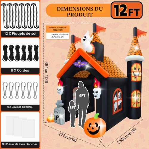 Kalolary 12 Pieds Grande Arche Gonflable dhalloween Maison H