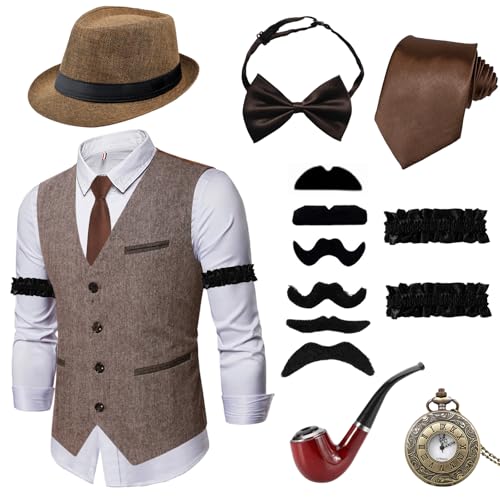 Xerteam Costume des années 20 pour homme, costume des années