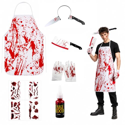 Déguisement Boucher Homme Halloween, Costume Horreur avec Ac