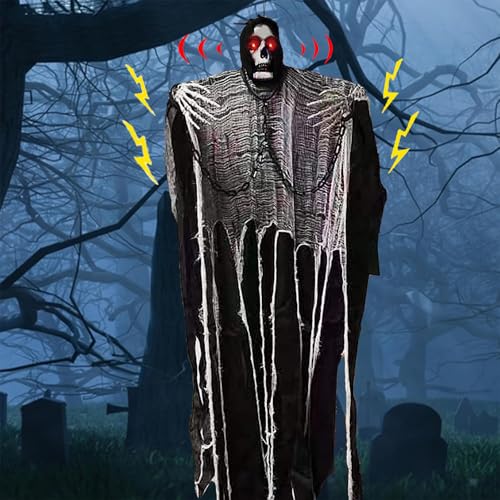 1.8m Décoration Halloween Fantôme Squelette : Faucheuse Susp