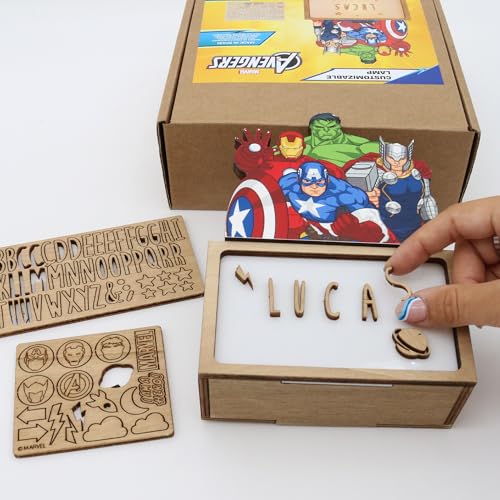 WONDEE Lampe Marvel Les Vengeurs Personnalisable avec Lettre