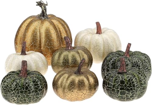Kepfire 8 Pcs Artificiel Faux Citrouilles Mousse Simulation