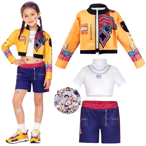 Kitimi LMNT Costume Cosplay pour Filles avec Autocollants, T