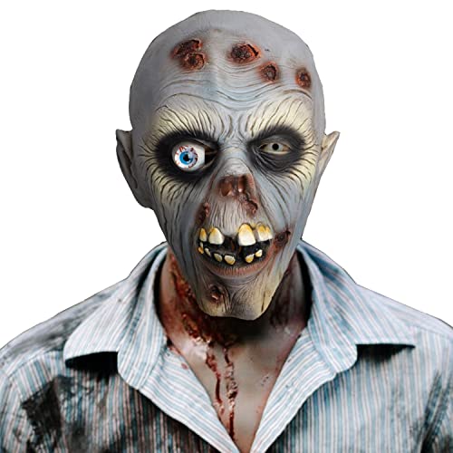 CreepyParty Masque de Zombie Effrayant en Latex pour Homme e