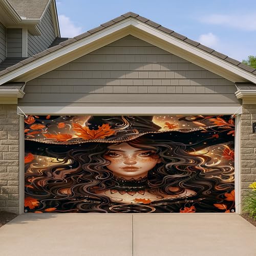 1,8 x 4 m Halloween sorcière porte de garage couverture couv