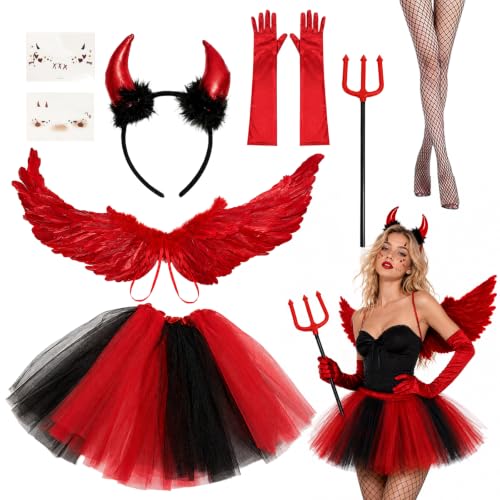 yisight Costume Diablesse Femme, Costume de Diable pour Femm