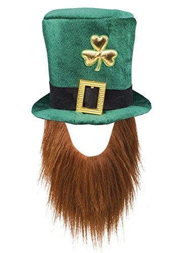 Chapeau Leprechaun Vert Barbe Rouge