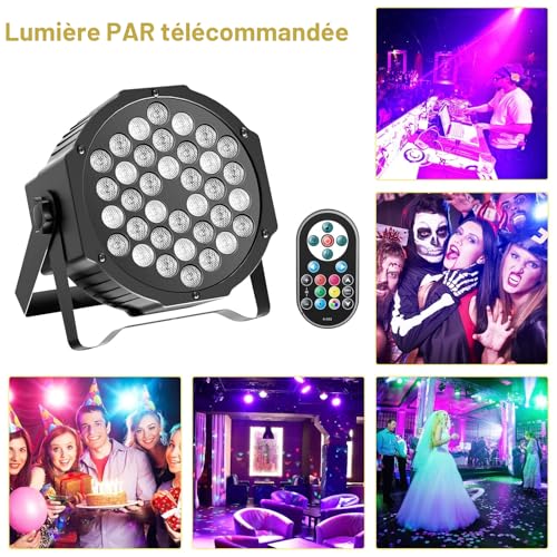 U`King 10 PCS RGB Lumiere de Scene avec Son Activé, 72W Par 