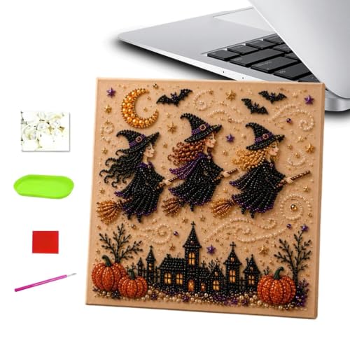 Kit Peinture Strass Halloween Décoration Pré-Imprimée Saison