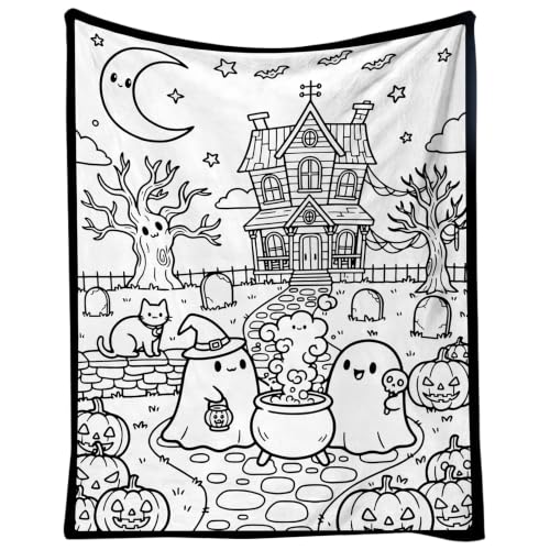 Hotainoys Couverture de coloriage dhalloween avec 24 marqueu