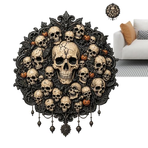 Décoration murale dHalloween - Tête de mort gothique effraya