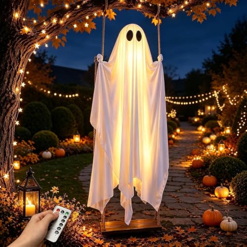 Fantome sur Balancoire,FantôMe DéCoratif dhalloween à Suspen