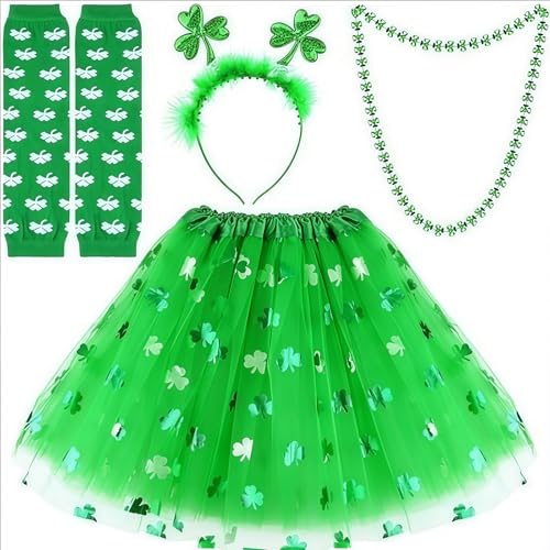 GWAWG Costume de la Saint-Patrick 4 pièces avec bandeau, col