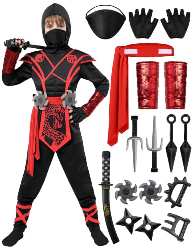Spooktacular Creations Ninja Dragon Red Costume Outfit Set f