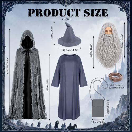iZoeL Costume Sorciere Homme Deguisement Halloween Adulte Ch