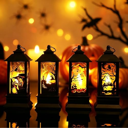 4 Pièces Halloween Decoration Exterieur Interieur Lanterne L