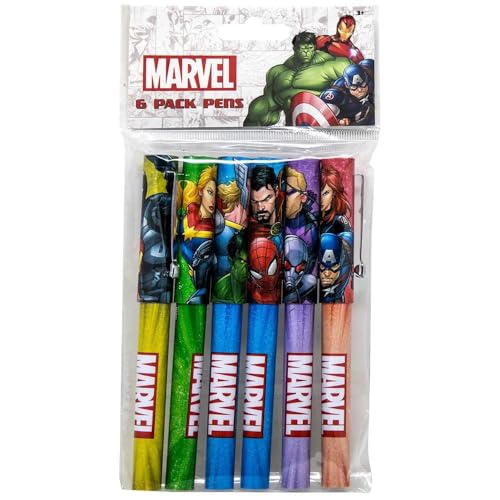 Disney Marvel Avengers Lot de 6 stylos à bille pour adultes 