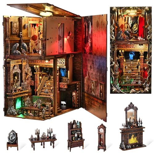 Kit effrayant pour coin de livres, maison de poupée miniatur