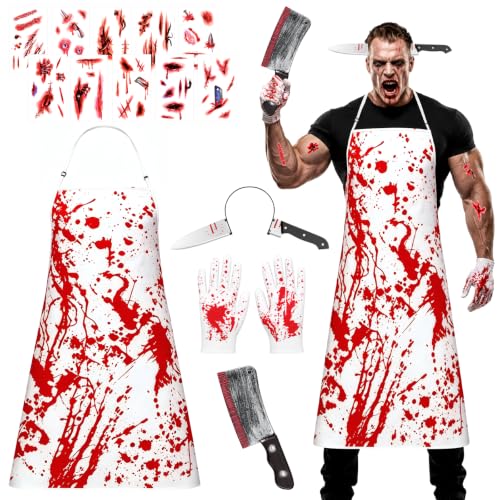 SelfTek 5PCS Costume de Boucher D’halloween Tailles XL‑5XL