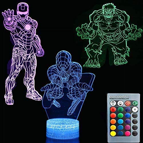 3D Illusion Avengers Super Hero Night Light Three Pattern Ir