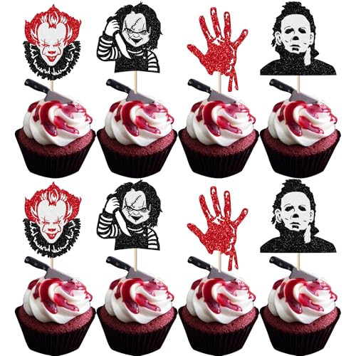 Rsstarxi Lot de 24 décorations de cupcakes danniversaire « H