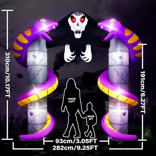 10 Pieds Arche Gonflable dhalloween, Kalolary Gonflable Serp