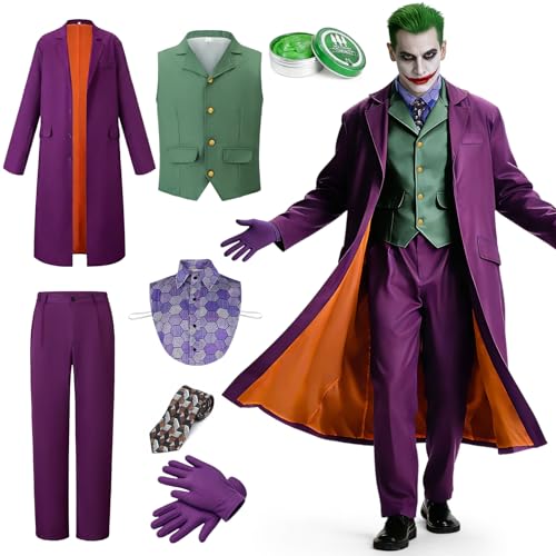 Beeoecm Déguisement Joker Homme, Ensemble de Costume Joker T