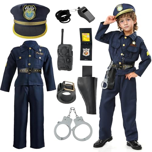 dellyy Deguisement Policier Enfant, Costume Policier Enfant,
