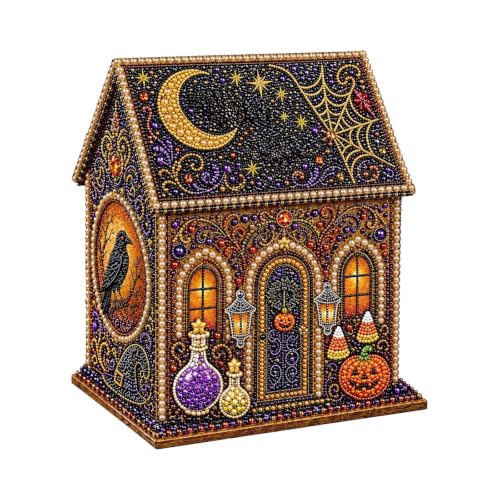 Kit Maison Hantée Halloween en Bois, Peinture Diamant 3D, Lo