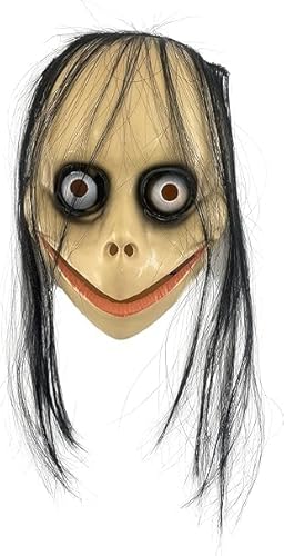 Yusons Momo Masque horrible dHalloween avec cheveux longs po