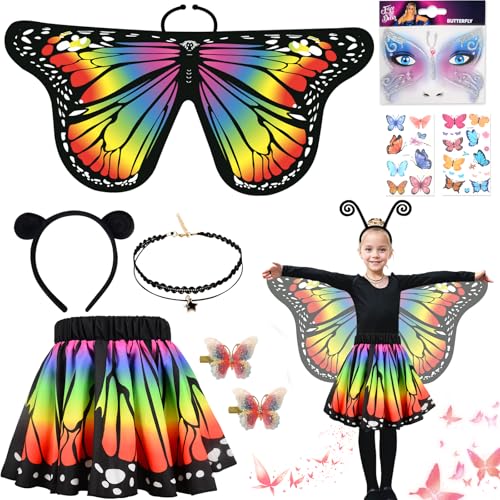 BITOYO 7pcs Deguisement Papillon Fille, Déguisement Carnaval
