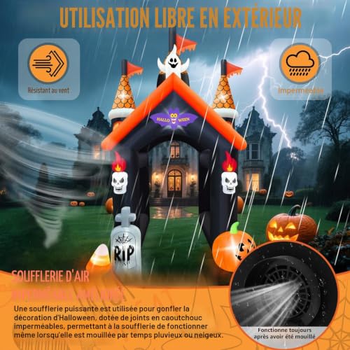Kalolary 12 Pieds Grande Arche Gonflable dhalloween Maison H