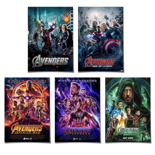 leeda Lot de 5 affiches de compilation de films Avengers pou
