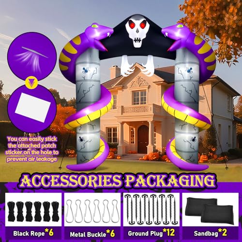 10 Pieds Arche Gonflable dhalloween, Kalolary Gonflable Serp