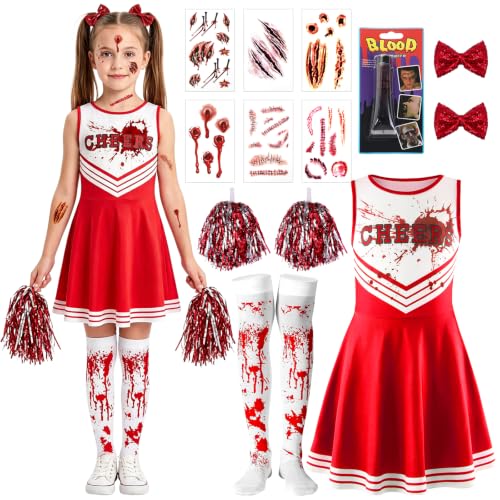 Deguisement Halloween Fille Pompom Girl, Costume Cheerleader
