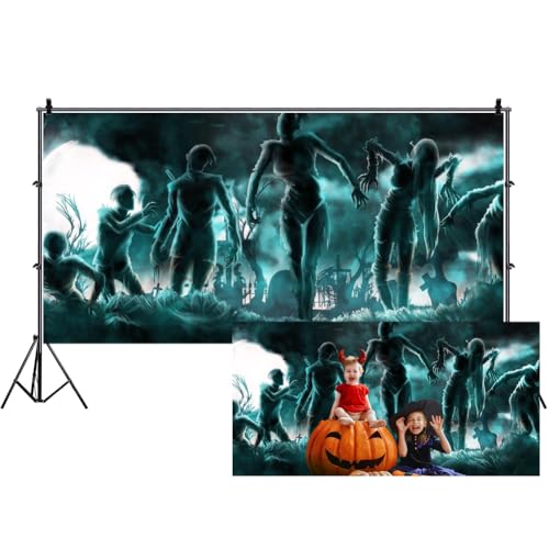 SDOTPMT 3x1,5m Toile de Fond pour Halloween Zombies Toile de