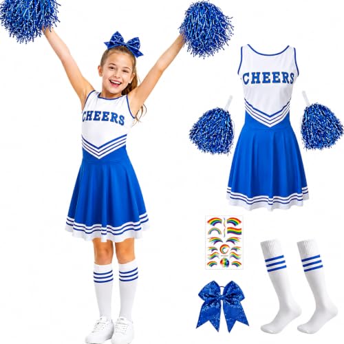 yolzhxe Déguisement Pompom Girl Enfant, 130 cm Costume Pompo