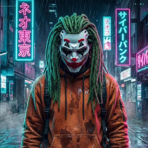 Qngcolrcy Masque de clown Joker pour Halloween style mech dr