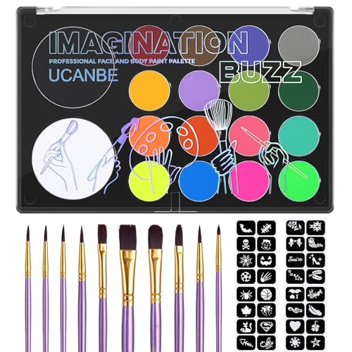 UCANBE Kit de peinture visage pour enfants et adultes - Pale