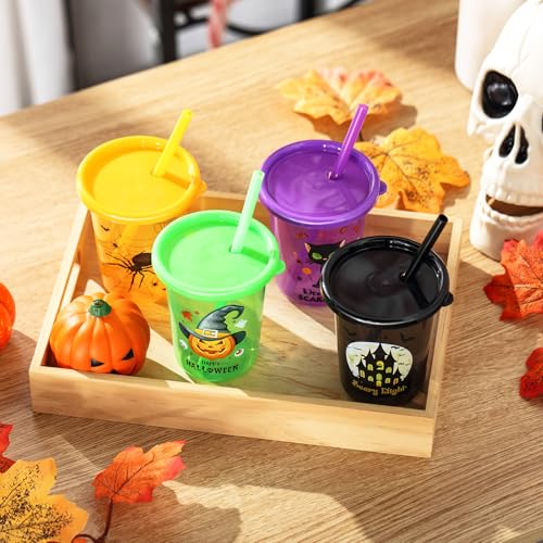 Nuanchu Lot de 24 gobelets dHalloween réutilisables en plast