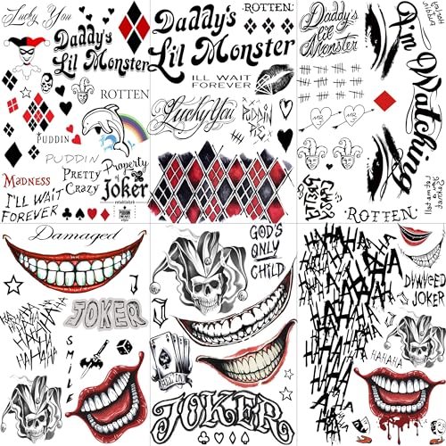 Tatouages Temporaires Joker Halloween